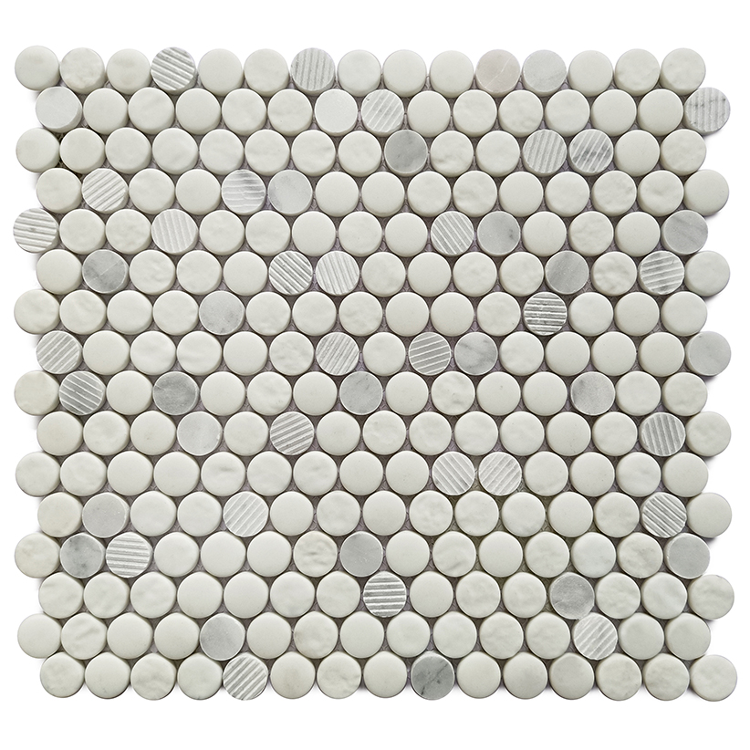 PENNY ROUND  <br> Recycled Glass Mosaic